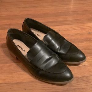 Black Pleather Loafers